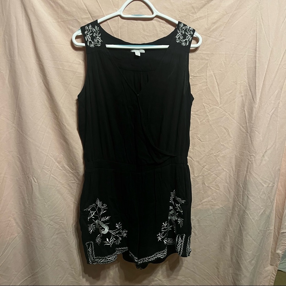 Summer Magic - Floral Embroidered Cotton-blend Romper